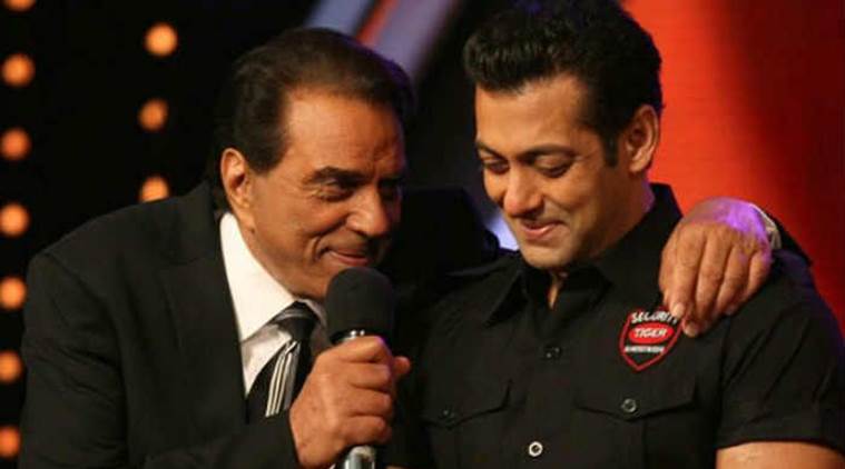 Salman Khan with dharmendra 